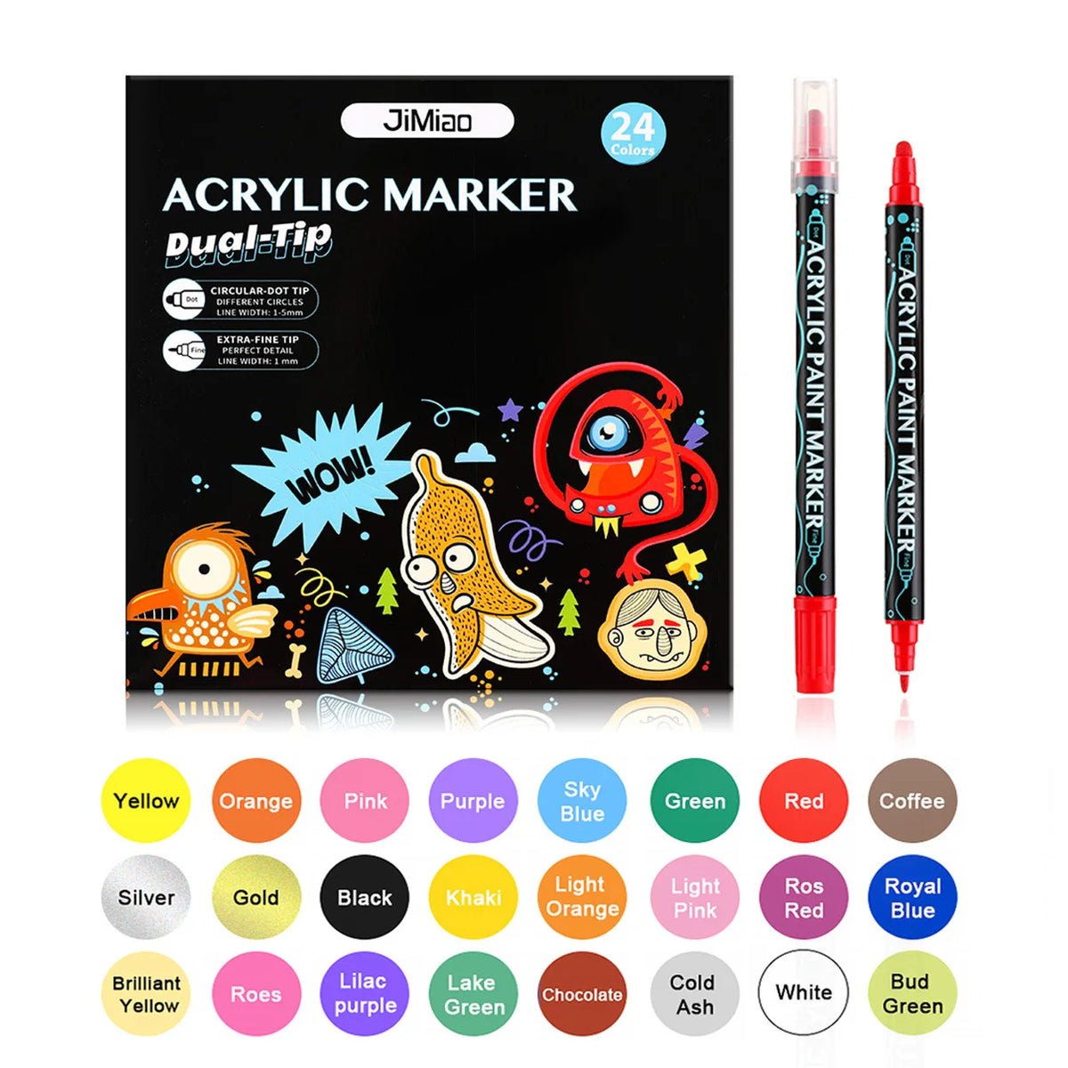 CowLost | markers-product_id-12-36-colors-dual-tip-acrylic-paint-markers-permanent-ink-art-pens-portable-coloring-set |17