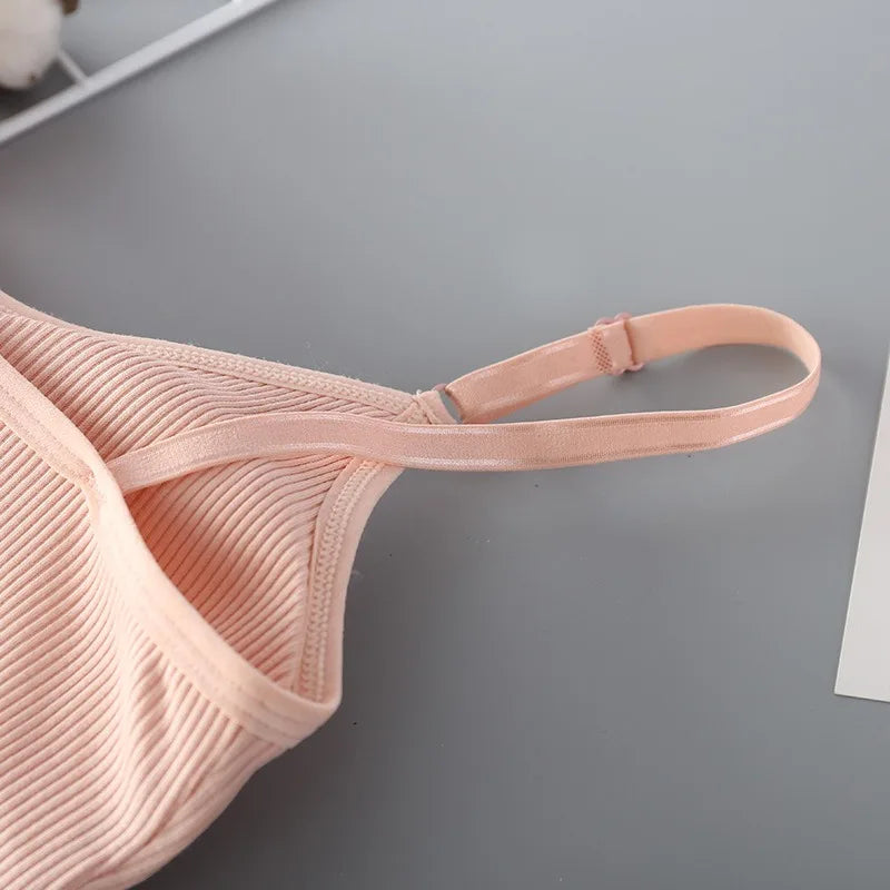 CowLost | product_id-2pcs-women-seamless-cotton-wireless-push-up-bralettes-with-adjustable-straps-set |9