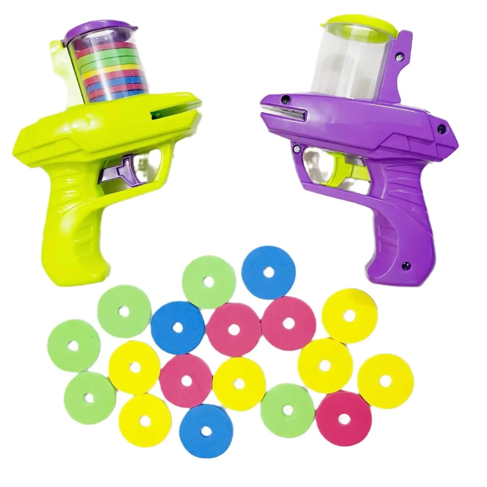 Kids Outdoor Foam Disc Shooting Launcher Toy Double Parent-Child Interactive Gift