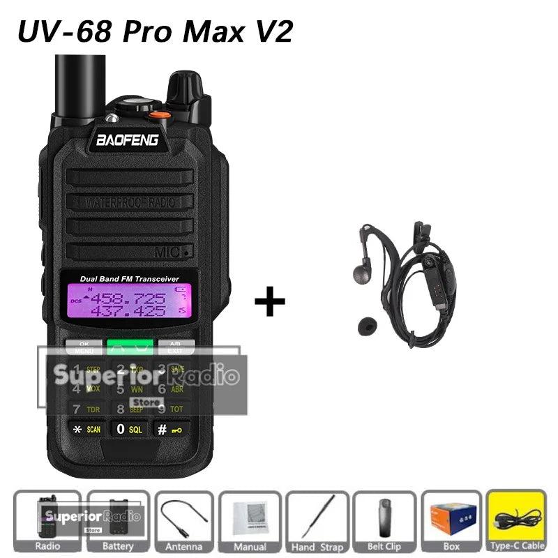 CowLost | mobile-phone-cases-baofeng-uv-68-pro-max-v2-walkie-talkie-ip67-waterproof-usb-c-charger-long-range-fm-radio-128-channels |31