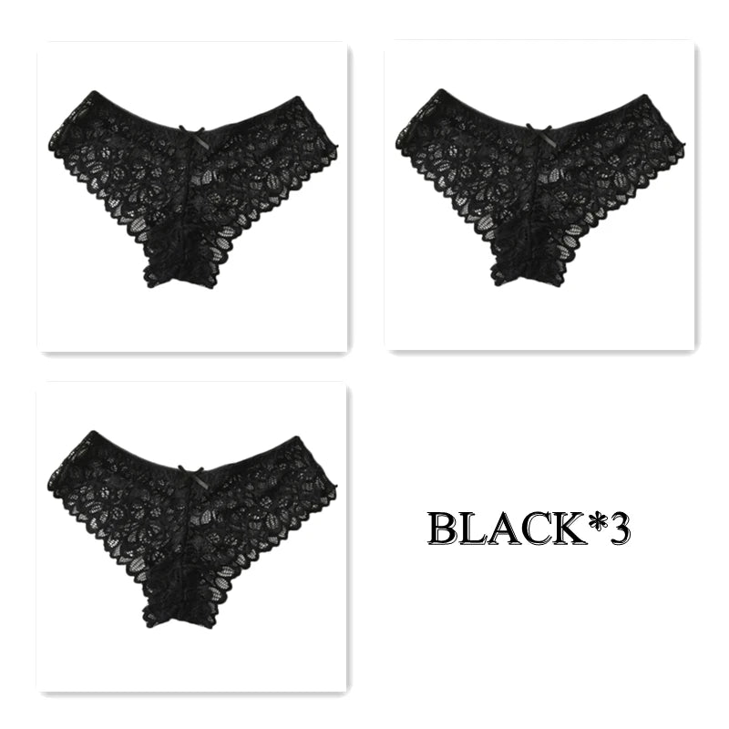 CowLost | product_id-3pcs-women-s-low-waist-lace-briefs-soft-solid-color-underwear |21