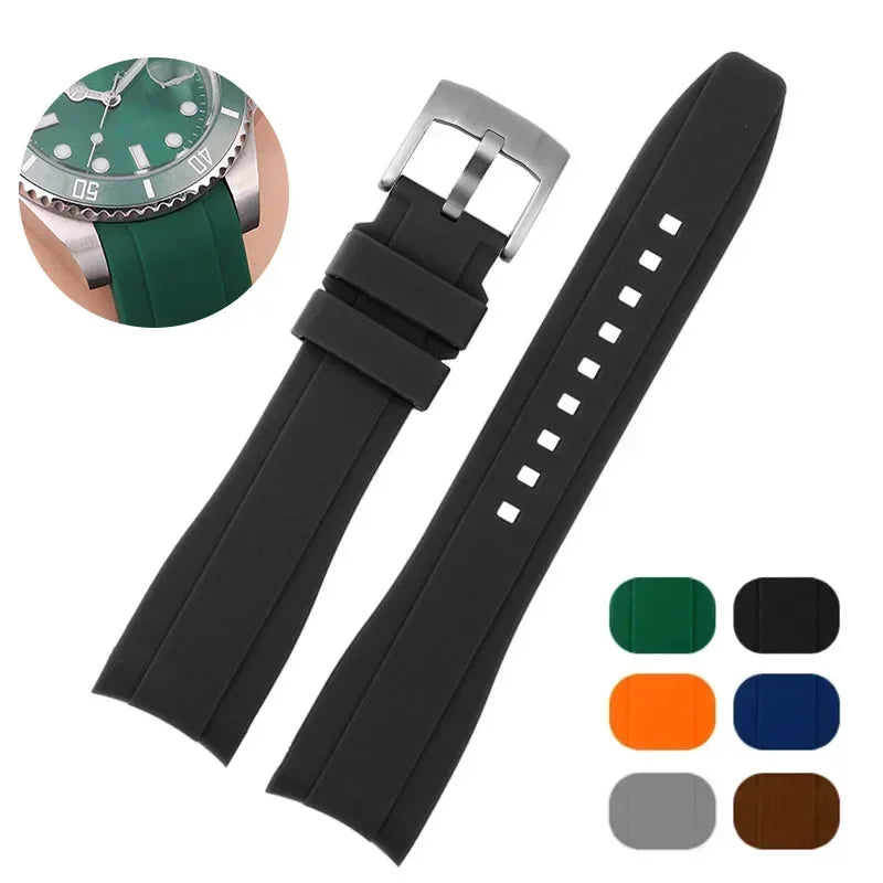 CowLost | product_id-curved-end-waterproof-silicone-rubber-watch-strap-for-citizen-swatch-rolex-20mm-22mm |1