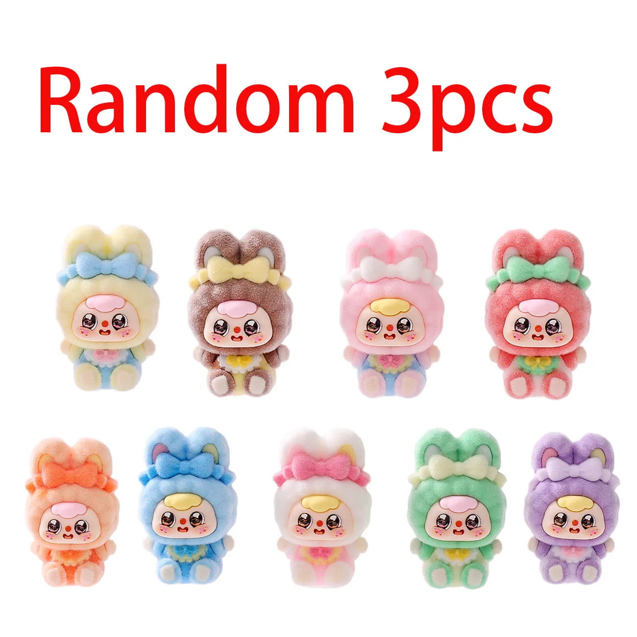 CowLost | product_id-9pcs-butterfly-knot-rabbit-plush-dolls-diy-blind-box-accessories-car-desktop-ornaments-gifts |10