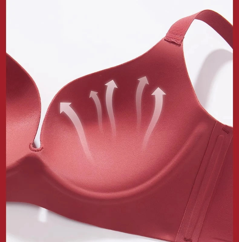 CowLost | product_id-red-seamless-wireless-push-up-bra-for-women-anti-sagging-wedding-breast-reduction |5