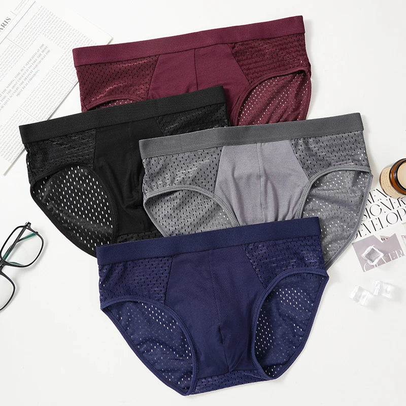 CowLost | xl-4xl-mens-plus-size-breifs-solid-color-breathable-panties |2