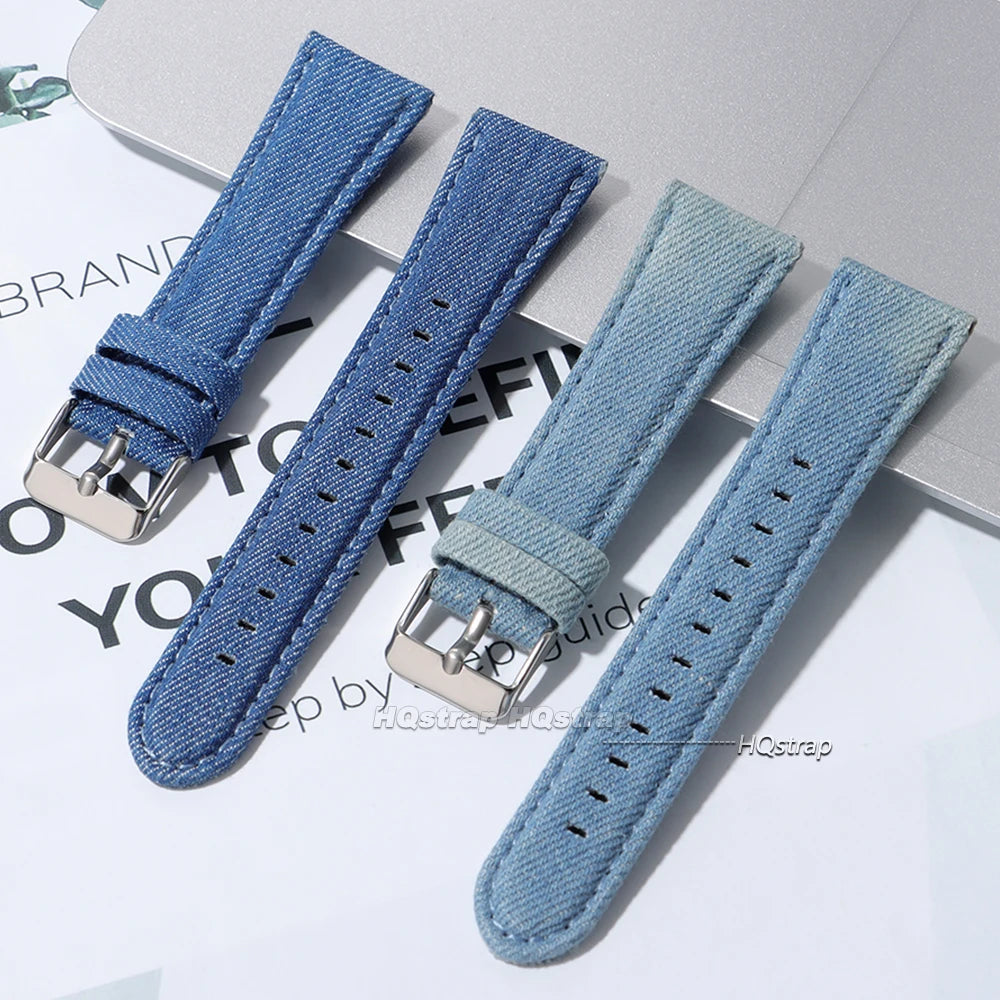 CowLost | product_id-hqstrap-retro-nylon-denim-watch-strap-22mm-24mm-black-light-blue-unisex |8