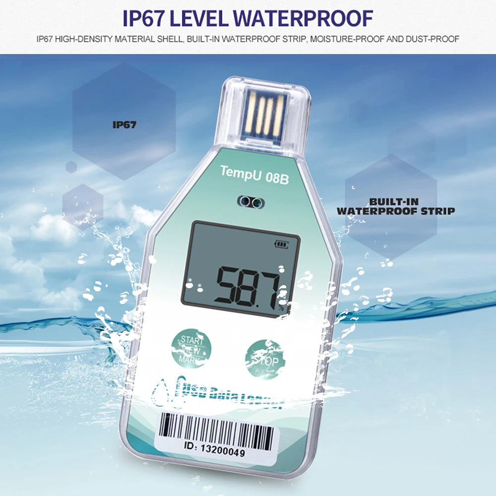TempU08B USB Temperature & Humidity Data Logger 32000 Sets for Warehouse Storage