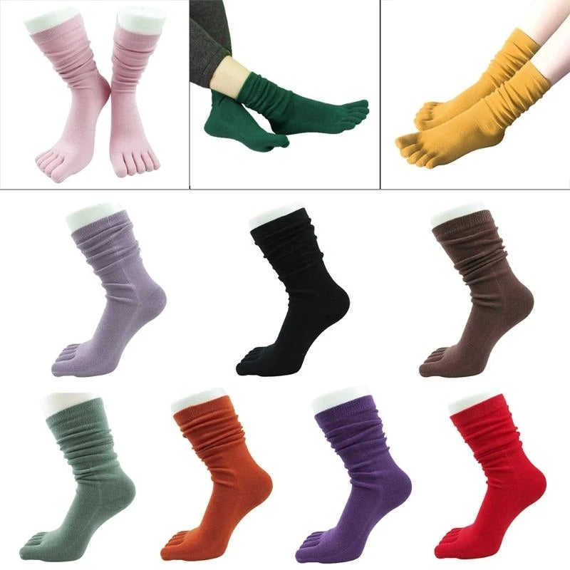 CowLost | product_id-women-s-autumn-breathable-cotton-five-finger-long-tube-toe-socks |4
