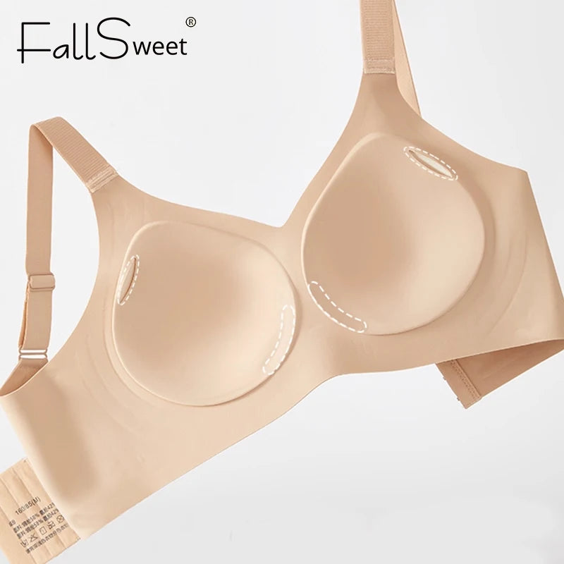 CowLost | product_id-fallsweet-plus-size-wireless-push-up-seamless-full-cup-bra-with-adjustable-straps |5