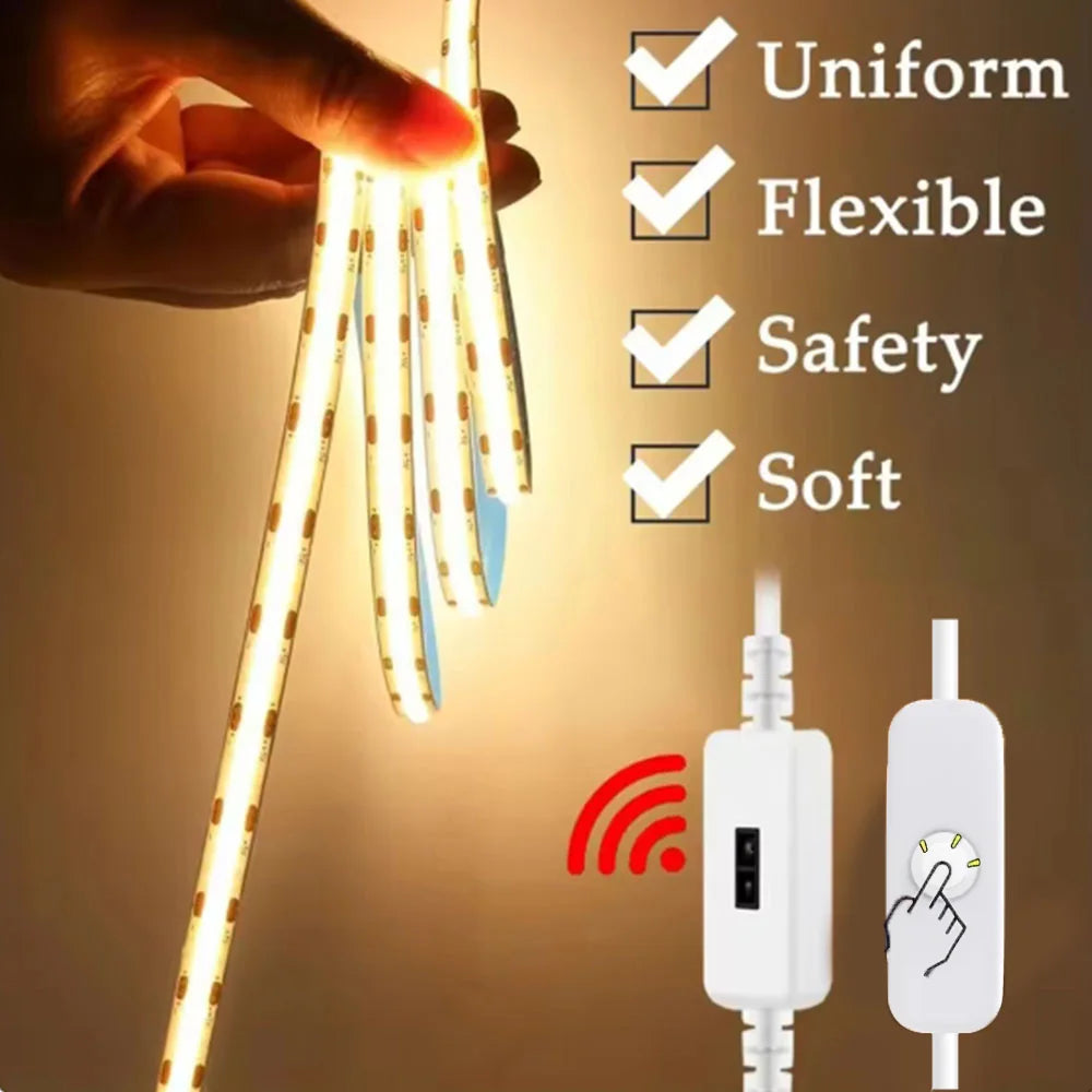 CowLost | light-ropes-strings-product_id-cob-led-strip-light-5v-usb-hand-sweep-push-switch-1-3m-dimmable-flexible-tape-lamp-for-room-lighting |1