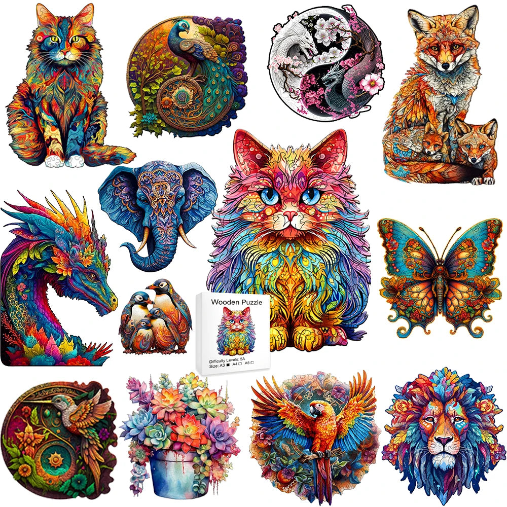 CowLost | product_id-colorful-cat-wooden-jigsaw-puzzle-brain-challenge-gift-for-birthdays-holidays |1