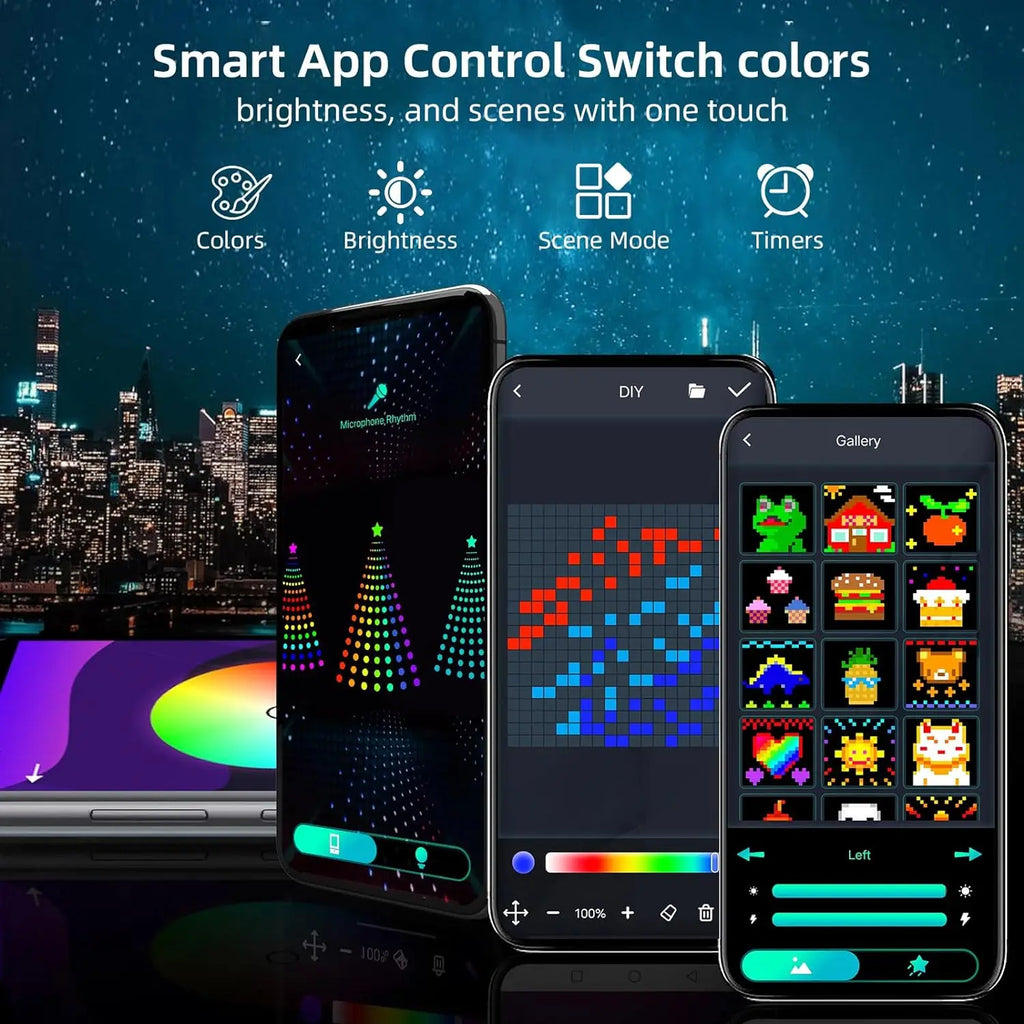 Smart Christmas Tree Lights with Star Topper, Music Sync, Remote & APP Control for Outdoor Yard Display