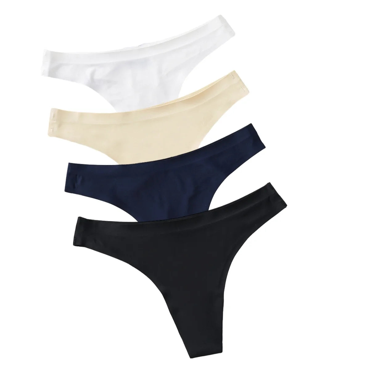 CowLost | product_id-4pcs-women-s-low-waist-seamless-ice-silk-thong-panties-set |15