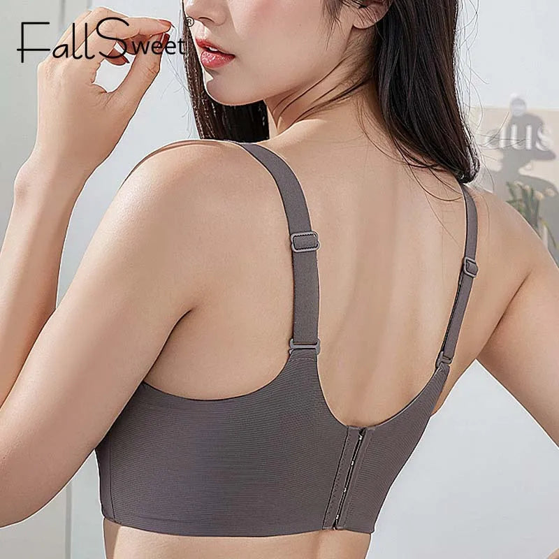 CowLost | product_id-fallsweet-plus-size-wireless-seamless-push-up-bra-with-thin-hollow-out-cups |2
