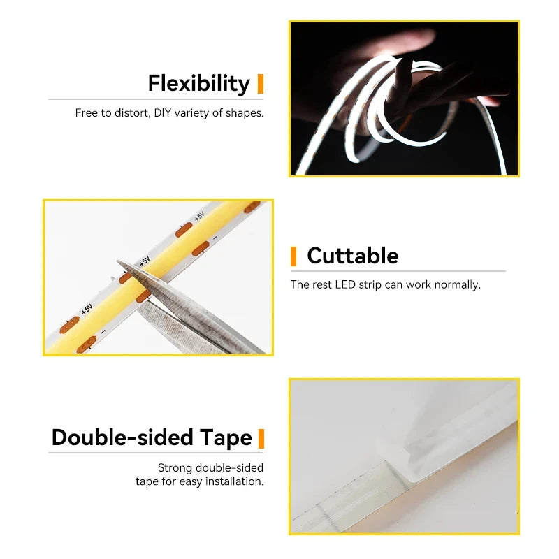 CowLost | light-ropes-strings-product_id-cob-5v-usb-led-strip-light-with-hand-sweep-sensor-dimmable-flexible-tape-for-tv-mirror-kitchen-room-backlight |4