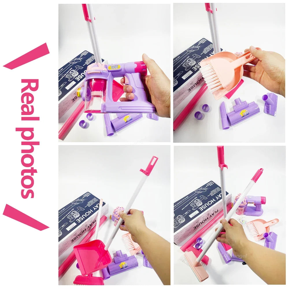 Kids Electric Vacuum Cleaner Toy Pretend Play Cleaning Set Educational Gift for Toddlers