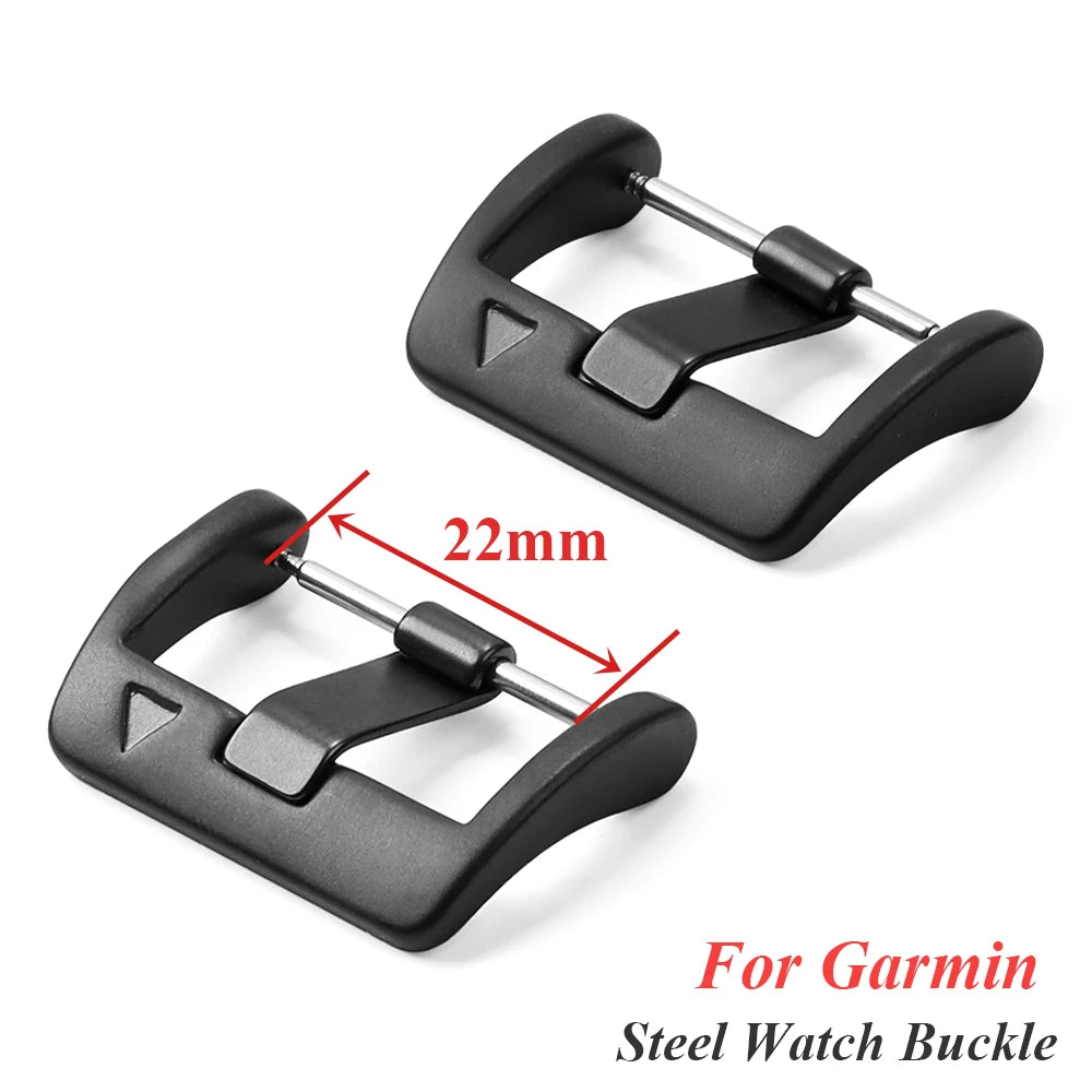 CowLost | product_id-22mm-matte-black-stainless-steel-buckle-for-garmin-leather-nylon-watchbands |1