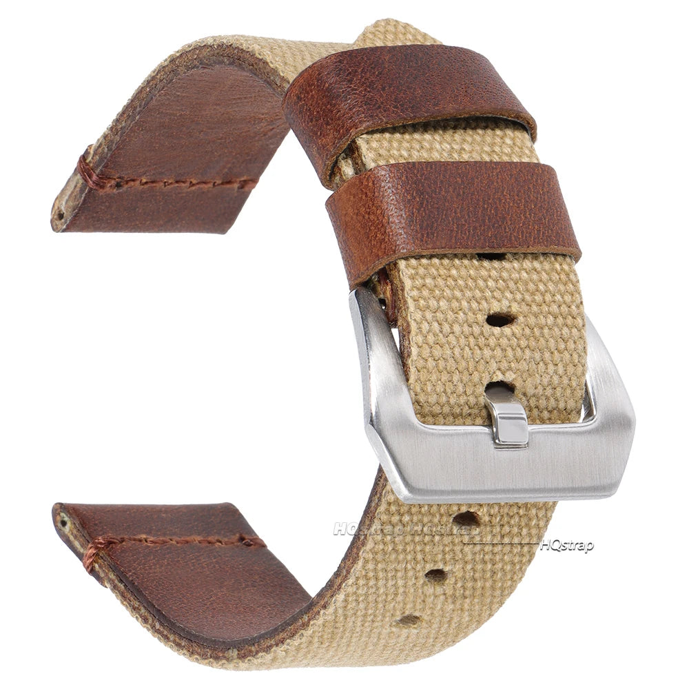 CowLost | product_id-hqstrap-nylon-calfskin-leather-watchbands-20mm-24mm-unisex-replacement-straps |10