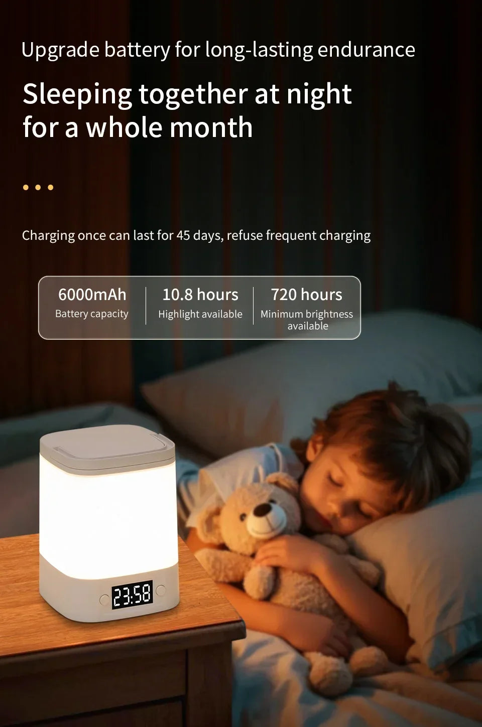 CowLost | product_id-rechargeable-touch-dimmable-led-night-lamp-with-remote-and-clock-display-eye-protection |11