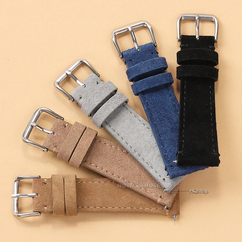 CowLost | product_id-vintage-brown-suede-leather-quick-release-watch-strap-20mm-22mm-unisex |4