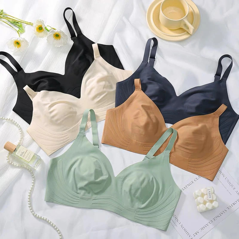 CowLost | thin-large-breasts-show-smaller-breasts-rabbit-ears-breathable-seamless-underwear-womens-small-breasts-push-up-bra |1