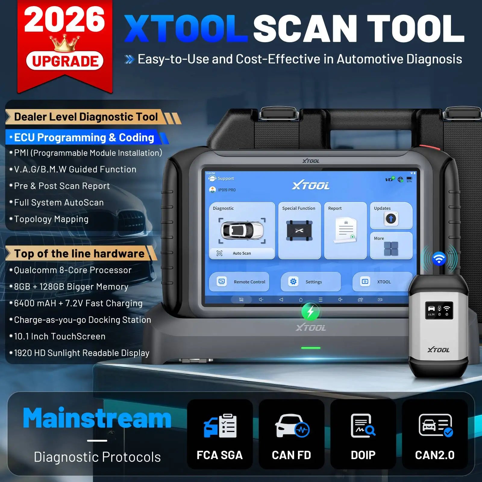CowLost | xtool-ip919pro-car-diagnostic-tools-bluetooth-wireless-ecu-coding-topology-map-bi-directional-obd-automotive-scan-tool-51-reset |1