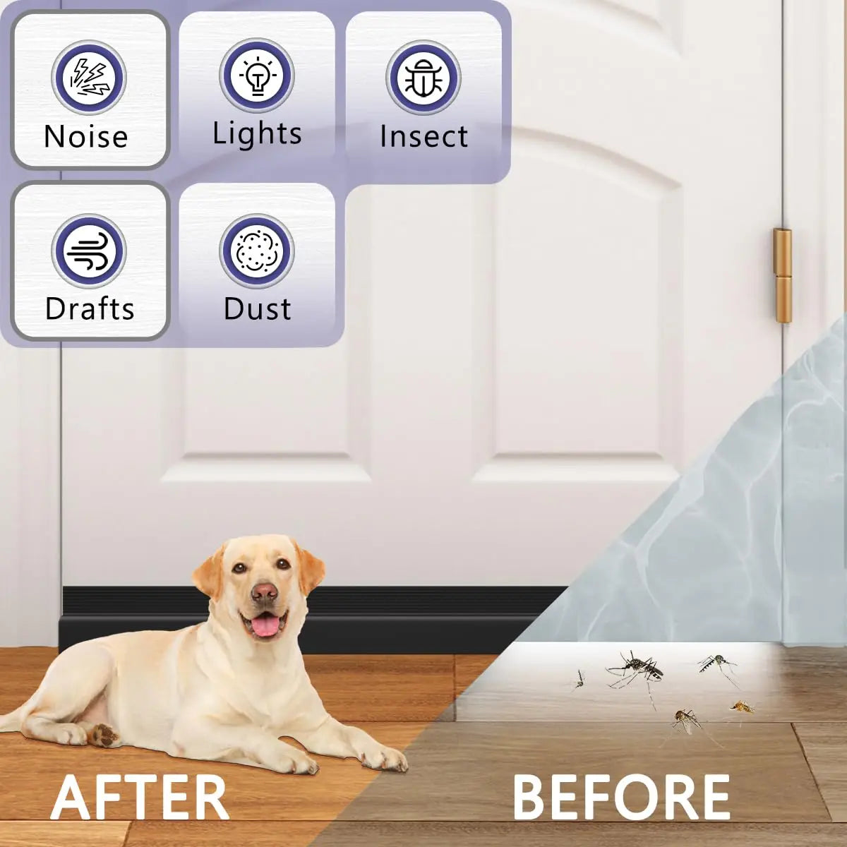 1/2m Door Draft Stopper Sweep Under Door Gap Filler Seal Strip