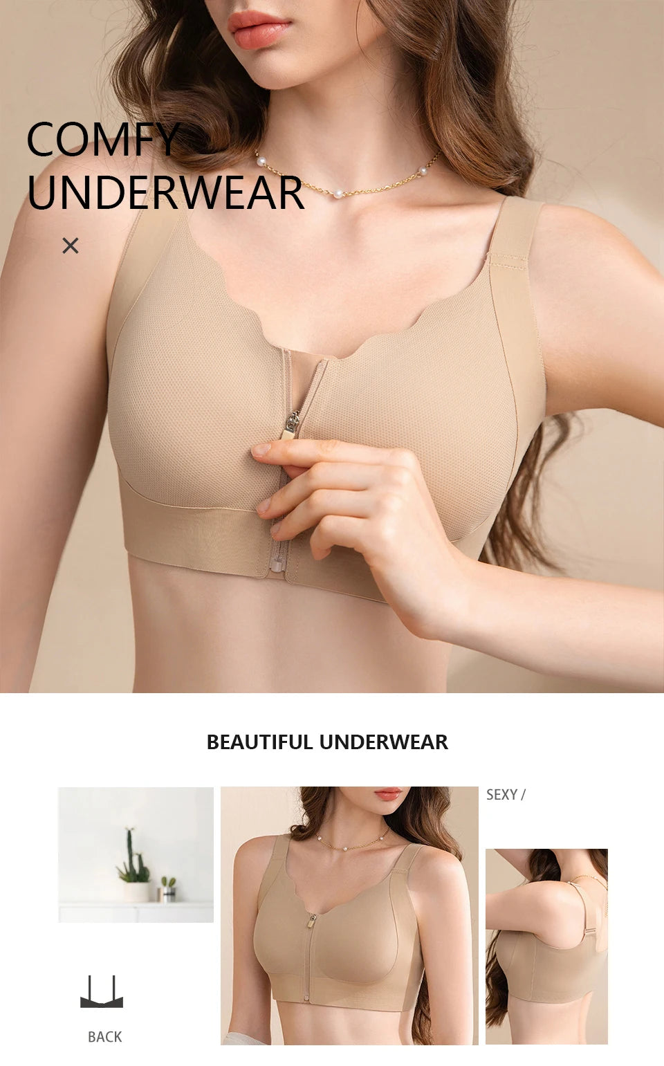 CowLost | product_id-fallsweet-womens-wireless-seamless-front-zipper-sports-bra-crop-top-for-yoga-fitness |7