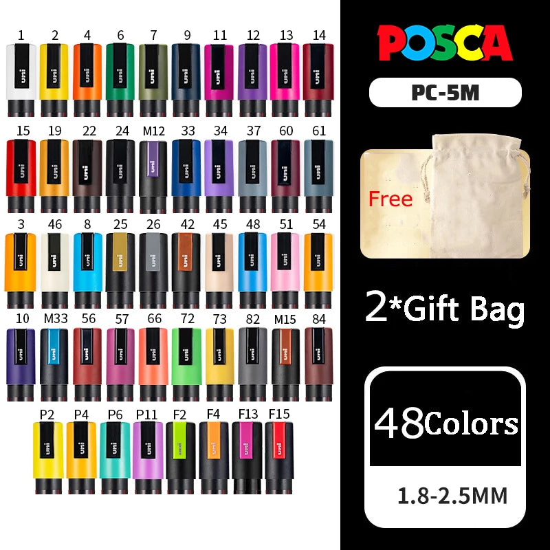 CowLost | product_id-uni-posca-paint-marker-pens-set-pc-1m-pc-3m-pc-5m-pc-8k-pc-17k-16-colors-art-markers-for-graffiti-drawing |32