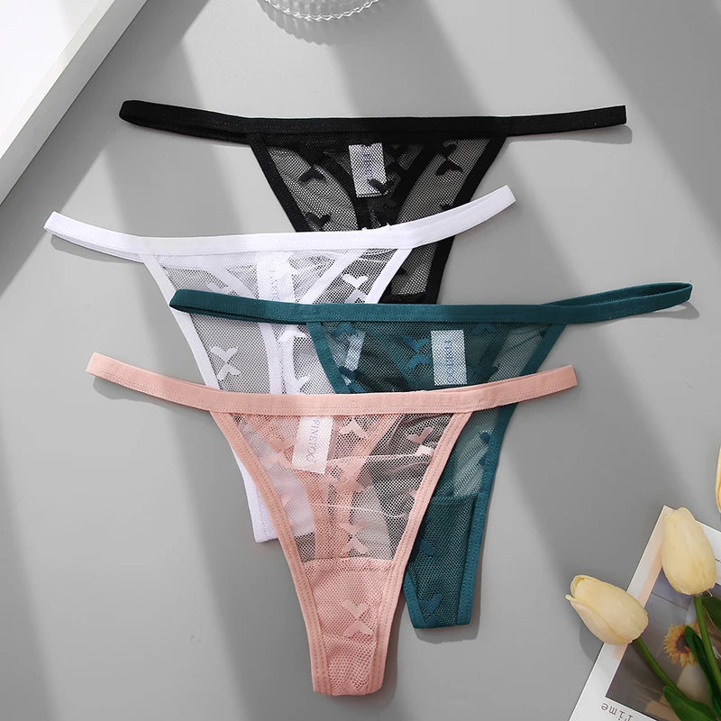 CowLost | activewear-pants-6pcs-women-transparent-mesh-thong-panties-g-string |9