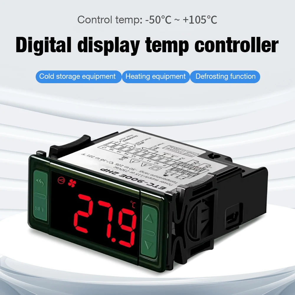 LCD Temperature Controller AC115/230V Thermostat Relay for Heating Cooling Incubator Freezer