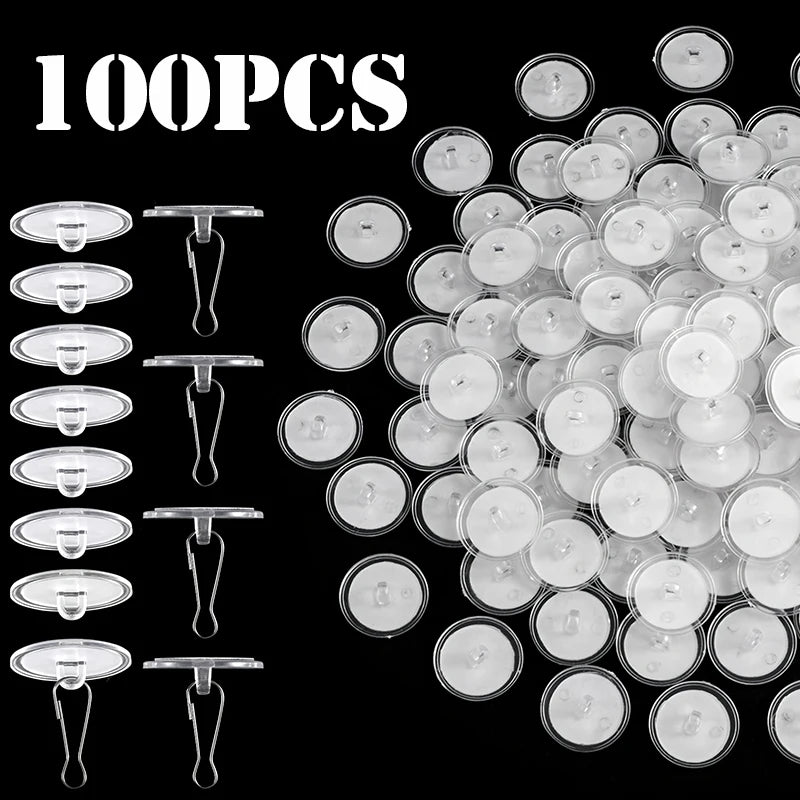 CowLost | 20-100pcs-transparent-utility-hooks-casual-style-strong-self-adhesive |7