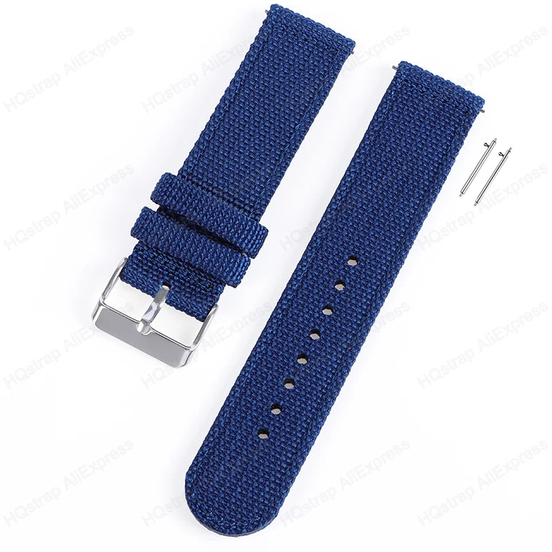 18mm 20mm 22mm Nylon Canvas Quick Release Strap for Samsung Galaxy Watch 4 5 3 Huawei