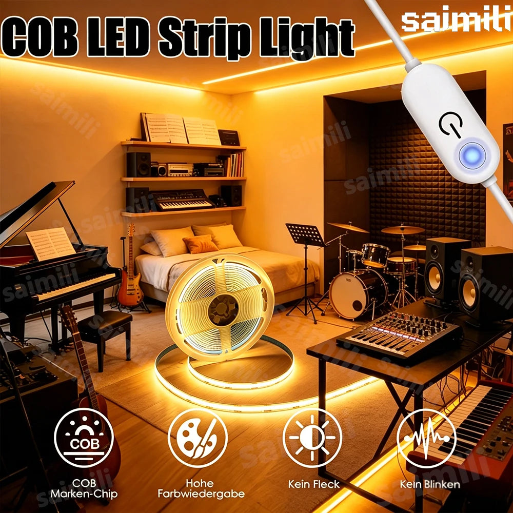 CowLost | tv-led-backlight-strips-bars-product_id-cob-led-touch-dimmer-strip-5v-usb-flexible-tape-light-for-cabinets-room-decor |8