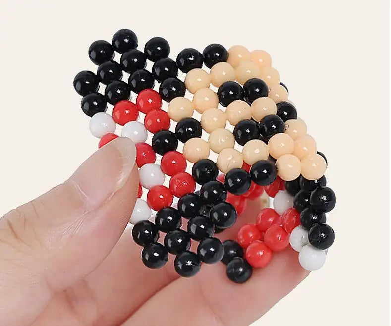 300pcs DIY Non-Iron Fuse Beads 3D Puzzle Toy Perler Hama Magic Water Sticky Beads Gift