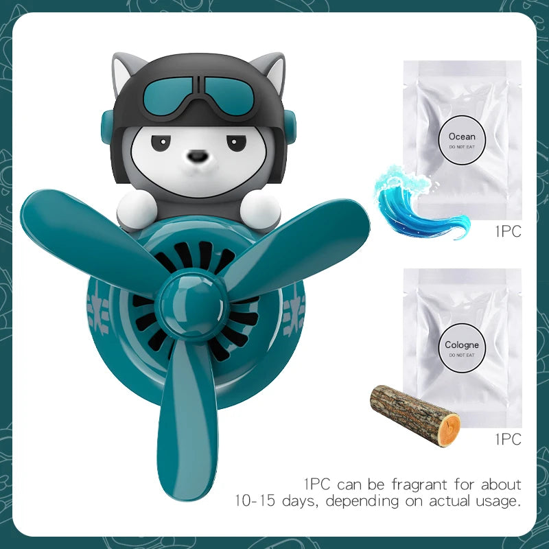CowLost | product_id-pilot-husky-dog-car-air-freshener-propeller-plane-vent-clip-ocean-scent-aroma-diffuser |27