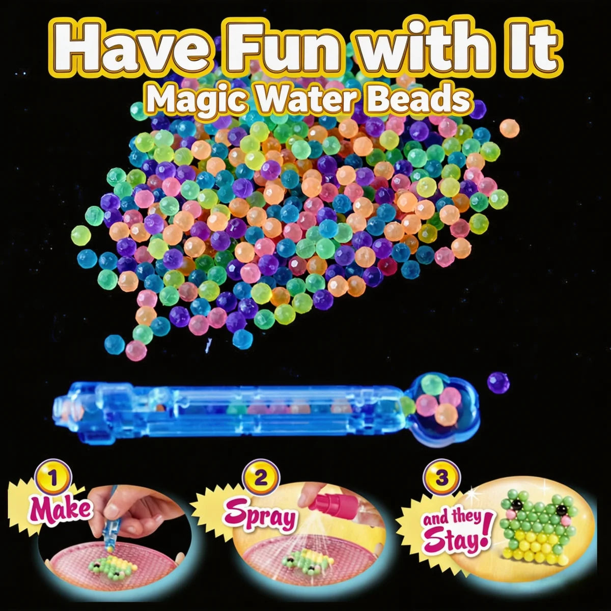 300Pcs 5mm Plastic Water Beads Educational Puzzle Toy for Children