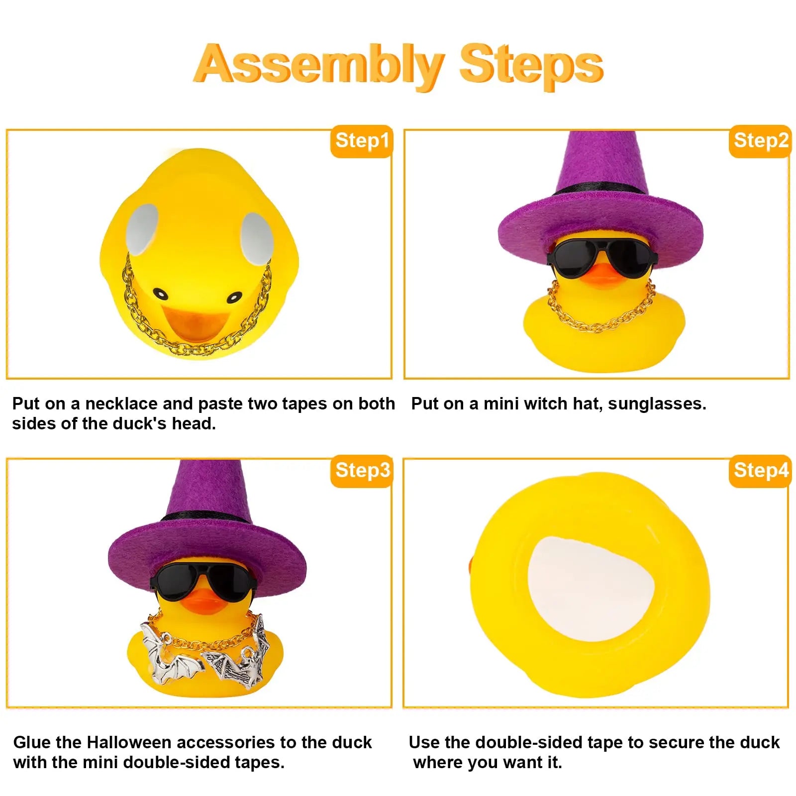 CowLost | product_id-halloween-car-rubber-duck-dashboard-ornament-with-witch-hat-and-sunglasses |4