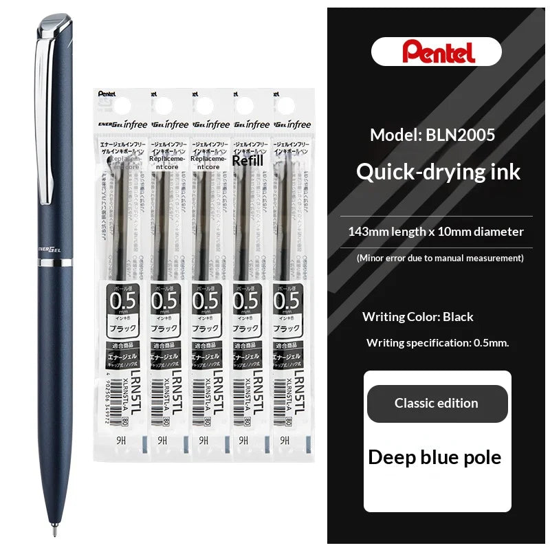 CowLost | product_id-pentel-bln2005-all-metal-gel-pen-low-center-gravity-assorted-colors-black-ink-rotary-signing-pen-for-meetings-and-planning |29