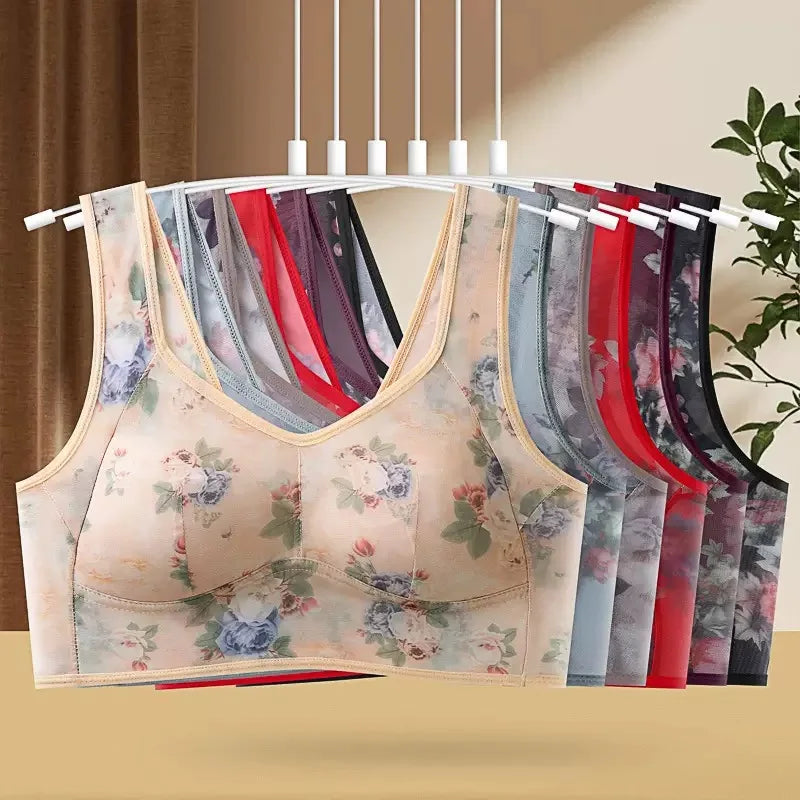 CowLost | product_id-plus-size-seamless-wire-free-bra-with-fixed-3-4-cup-and-gathered-design-for-women |2