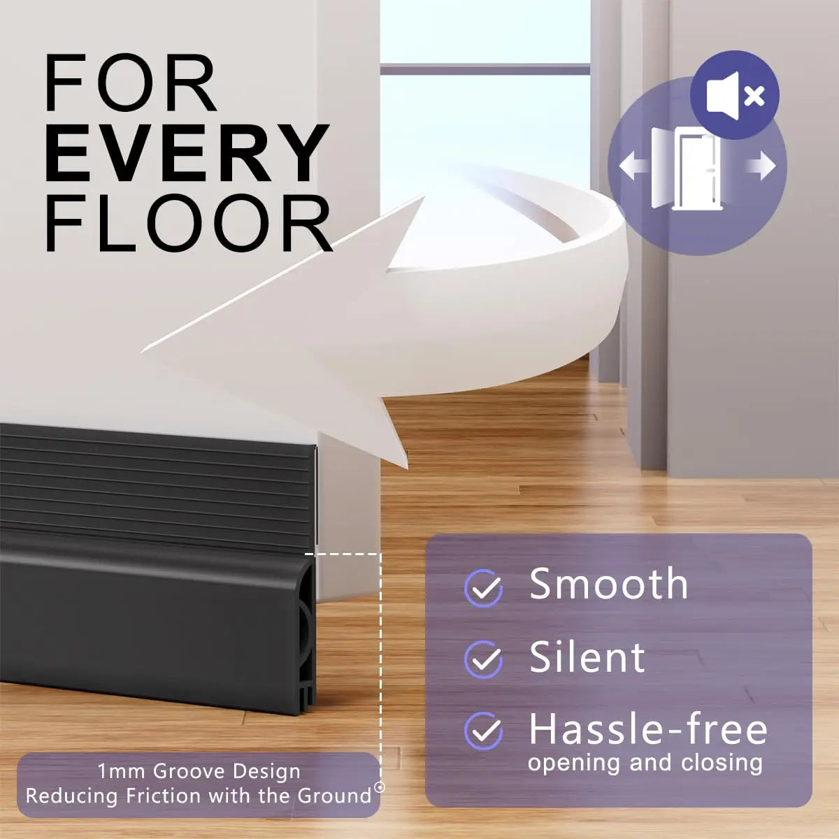 1/2m Door Draft Stopper Sweep Under Door Gap Filler Seal Strip