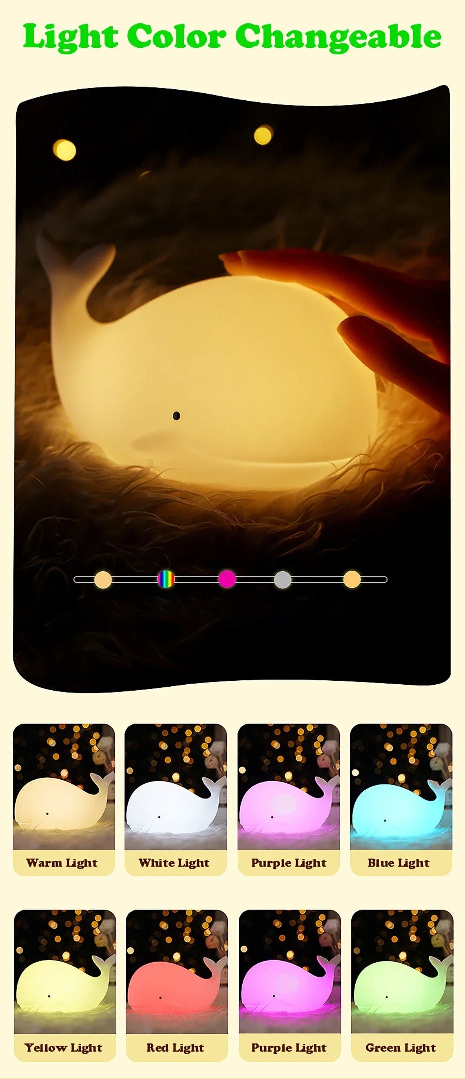 CowLost | product_id-whale-silicone-usb-rechargeable-led-night-light-with-7-colors-for-kids-room |9