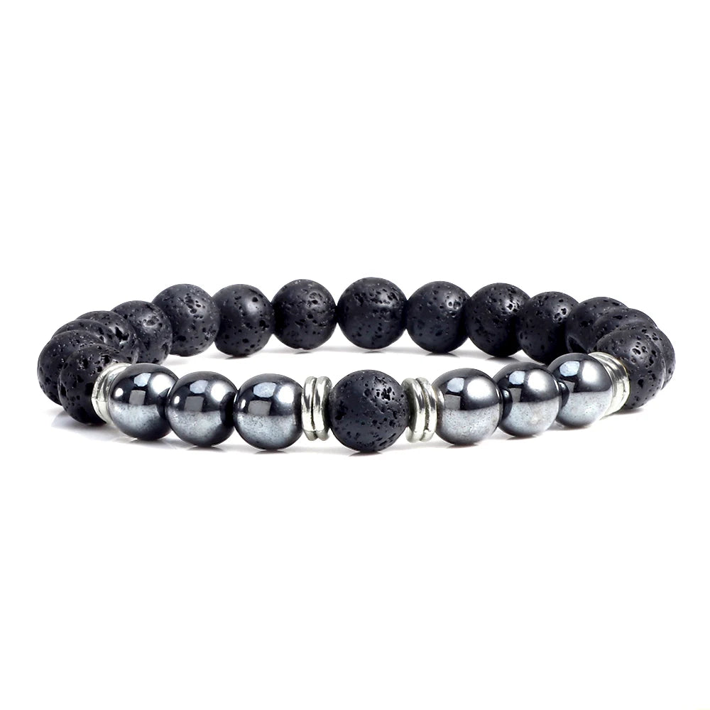CowLost | badge-pass-holders-mens-natural-volcanic-rock-7-chakra-healing-bracelet |17