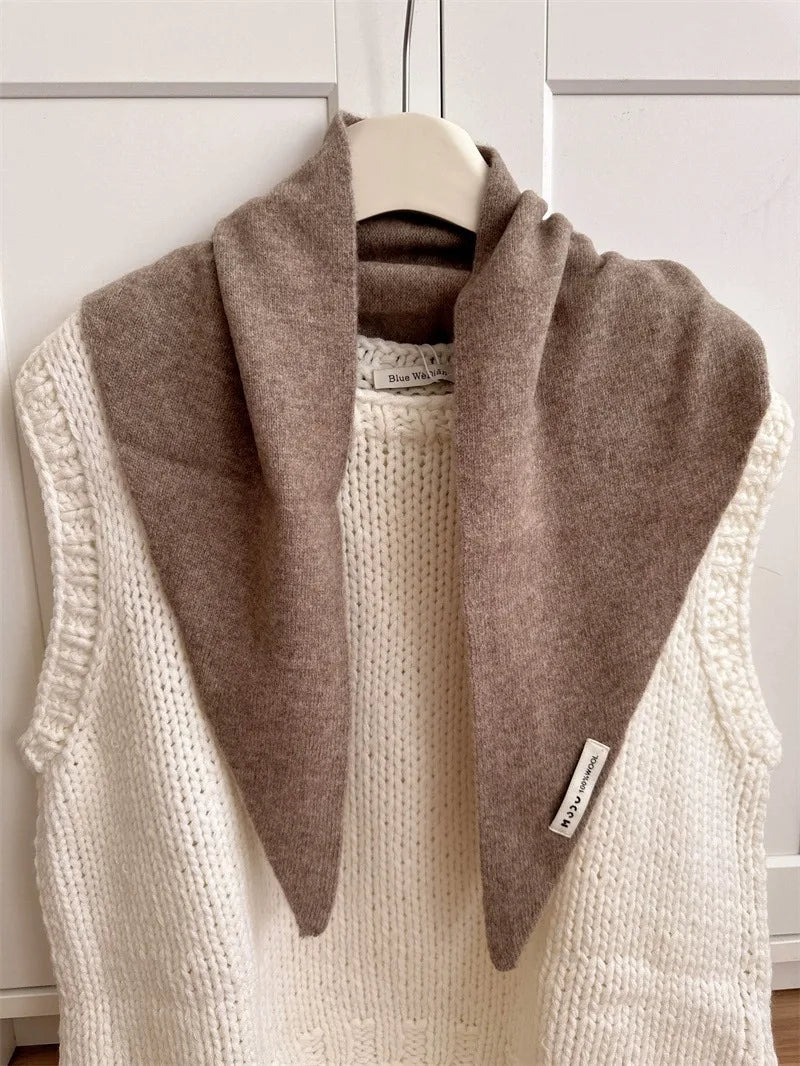 CowLost | british-korean-triangle-scarf-niche-wool-triangular |25