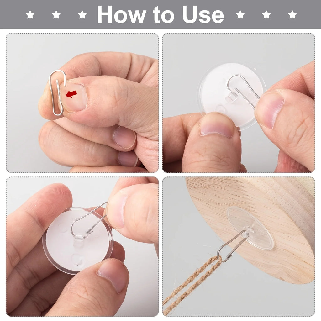 CowLost | 20-100pcs-transparent-utility-hooks-casual-style-strong-self-adhesive |12