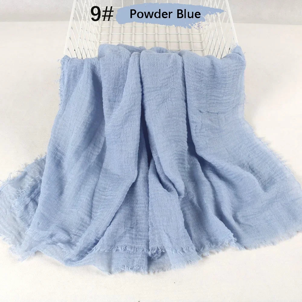 180X90CM Muslim Women Crinkle Hijab Soft Cotton Scarf