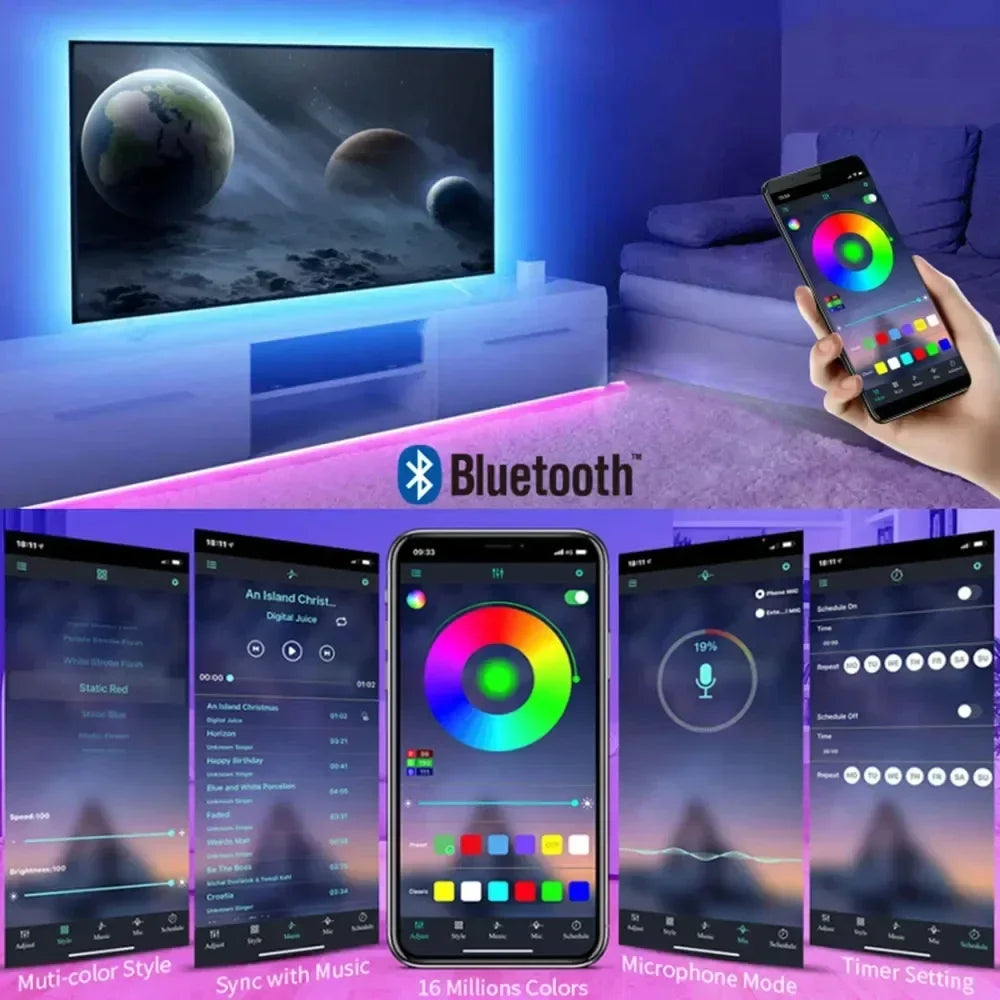 CowLost | light-ropes-strings-product_id-1-30m-5v-usb-bluetooth-rgb-led-strip-light-smd-5050-app-control-for-tv-background |2