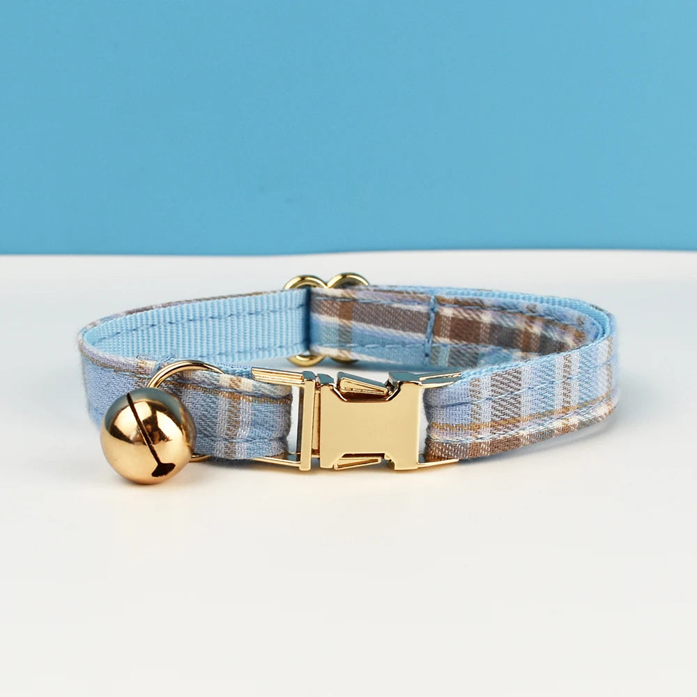 CowLost | cat-furniture-adjustable-plaid-cat-collar-with-bowknot-and-bell |13