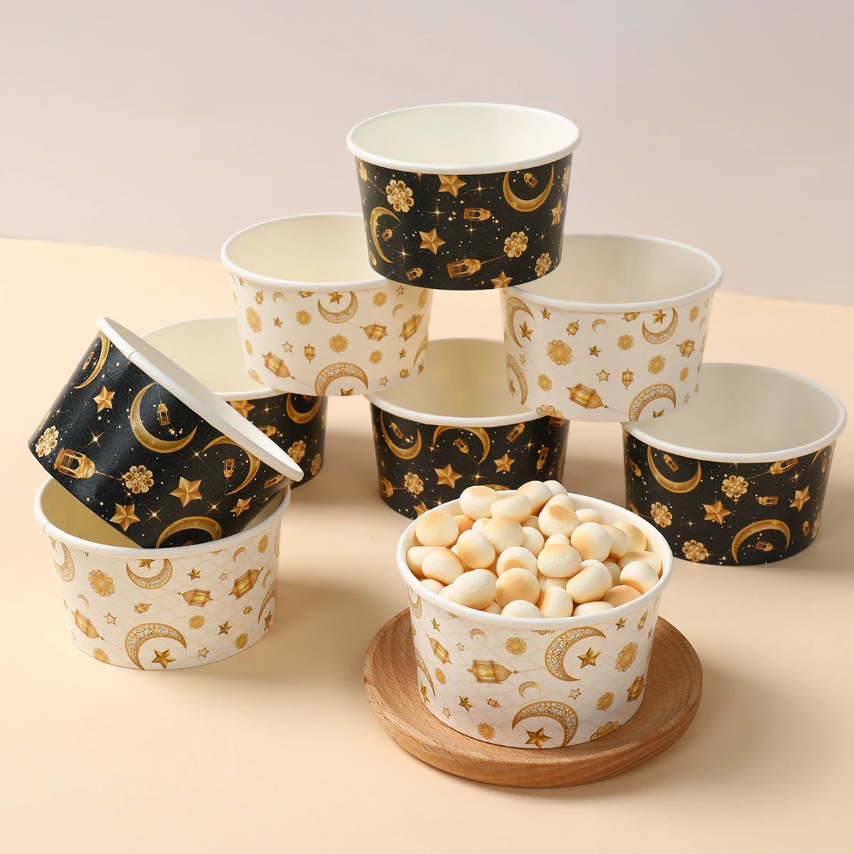 CowLost | 10pcs-ramadan-paper-bowl-eid-mubarak-decoration-for-home-food-holders |6