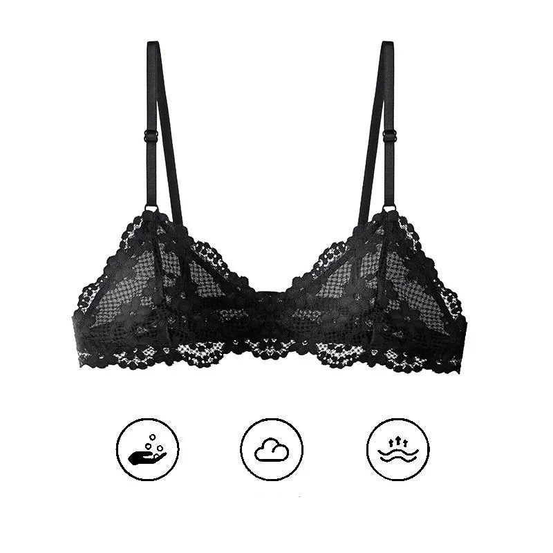 CowLost | product_id-wireless-lace-push-up-backless-bralette-for-women-non-wire-solid-color-bra |6